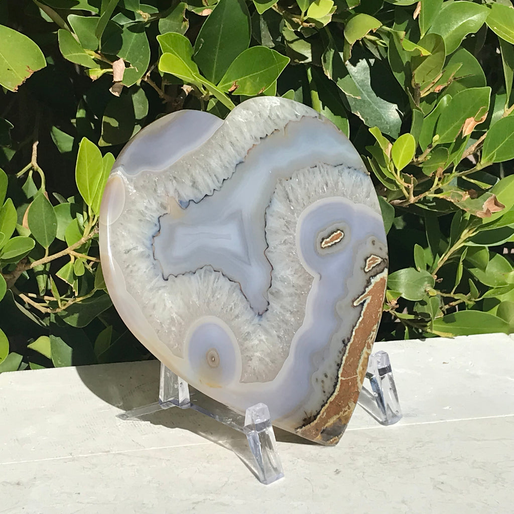 Translucent Abstract Patterned Agate Heart Slab
