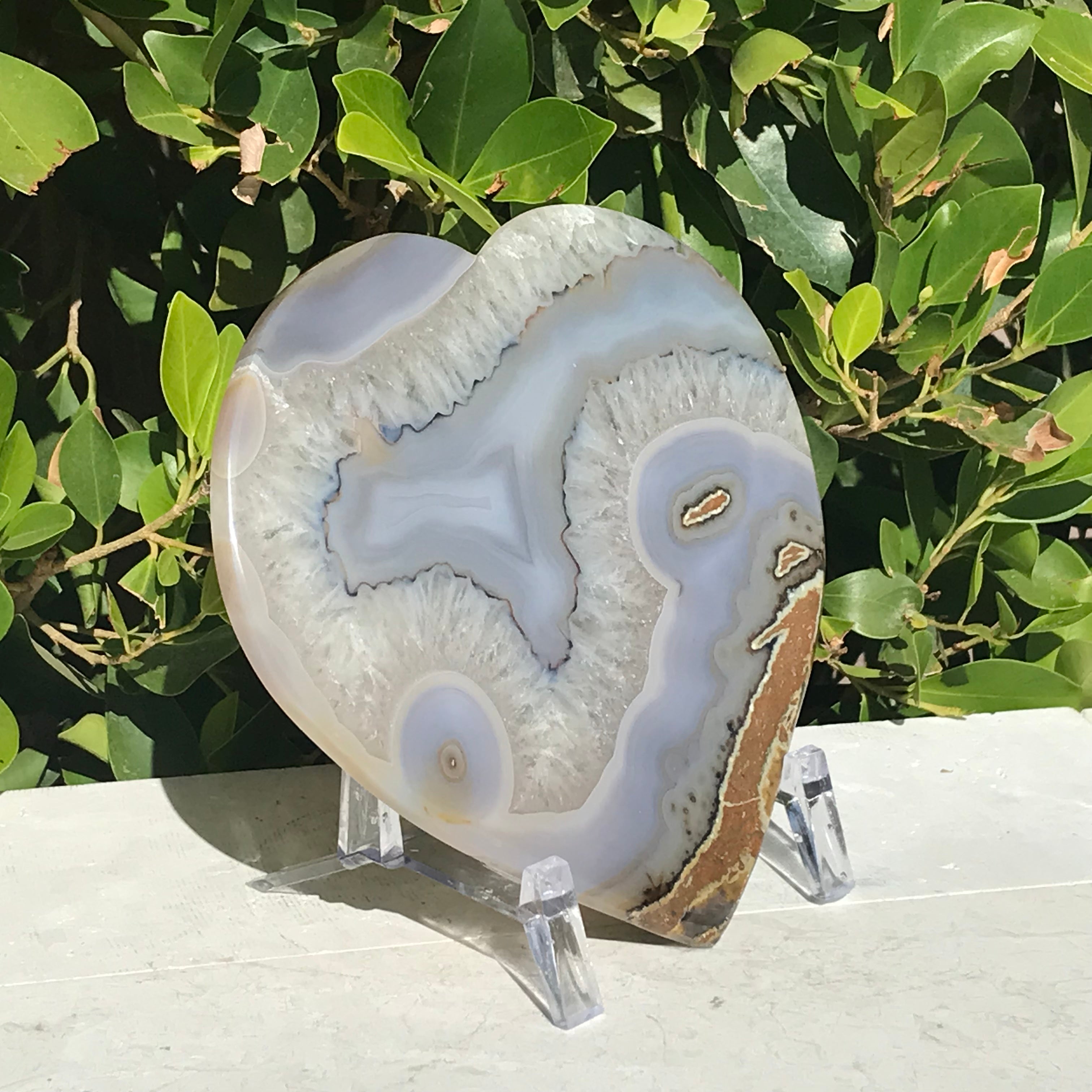 Translucent Abstract Patterned Agate Heart Slab