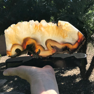 Crystal topped Brazilian Agate Slice