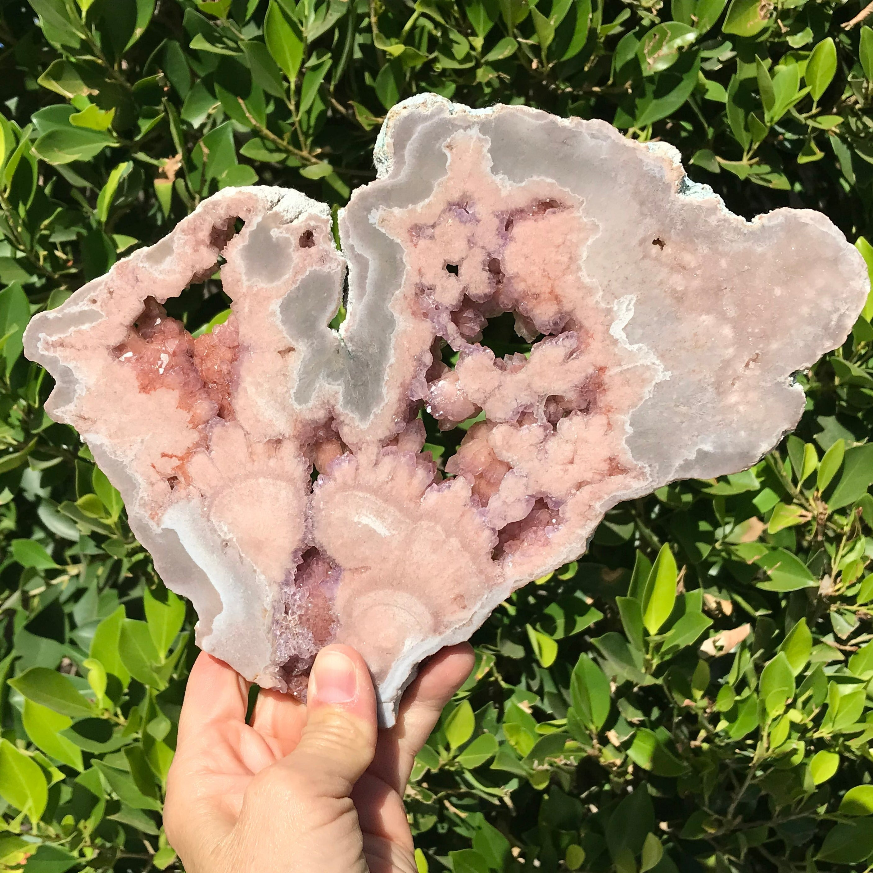 Crystal Lined Rose Jasper Slab