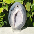 Black and Blue Banded Agate Egg.