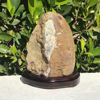 Banded Agate Framed Uruguayan Amethyst Nodule