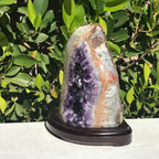 Banded Agate Framed Uruguayan Amethyst Nodule