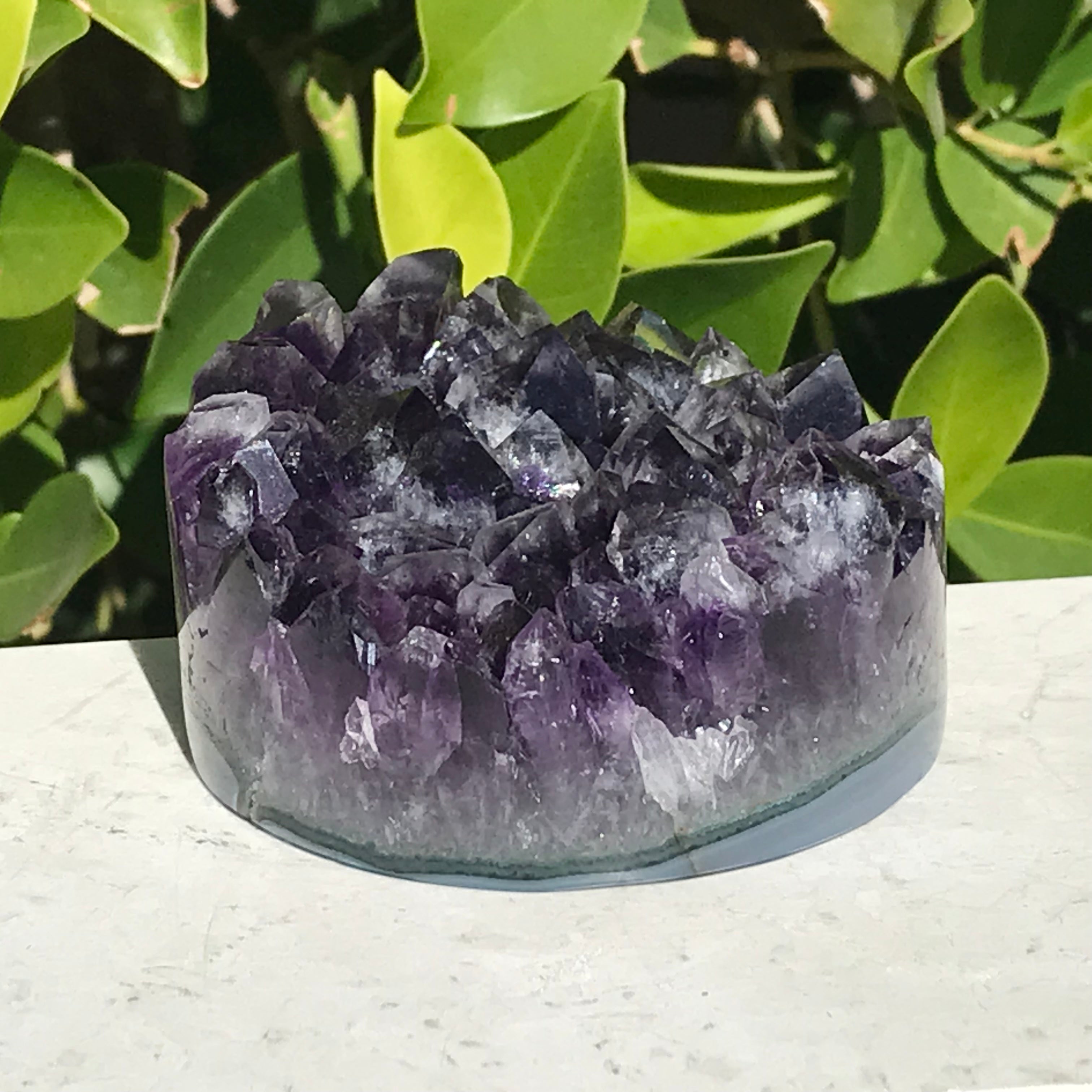 Crystal Topped Amethyst Cylinder