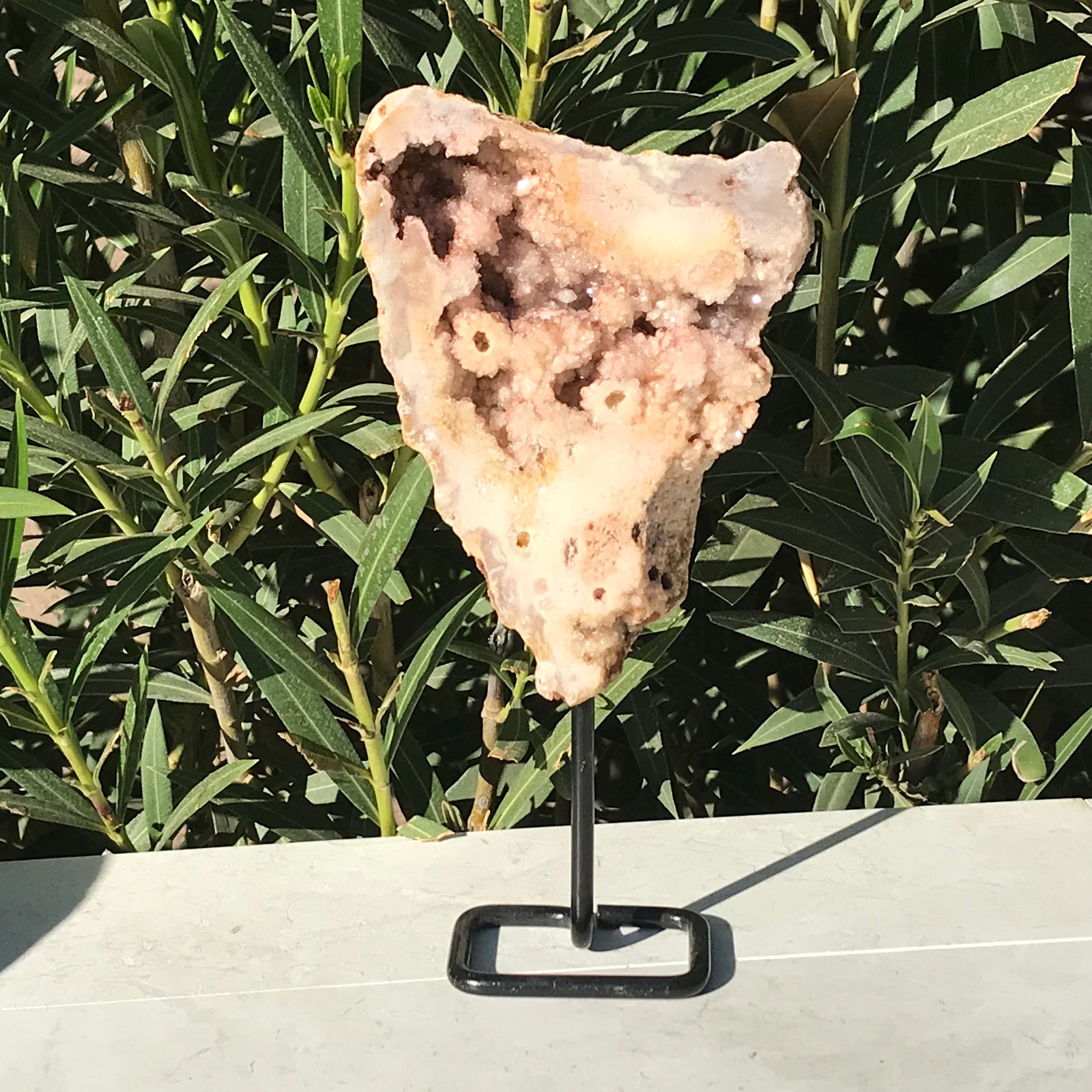 Microcrystalline Quartz over Nodules Rose Geode