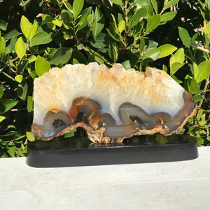 Crystal topped Brazilian Agate Slice