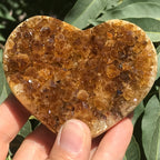 Deep Amber Citrine Heart