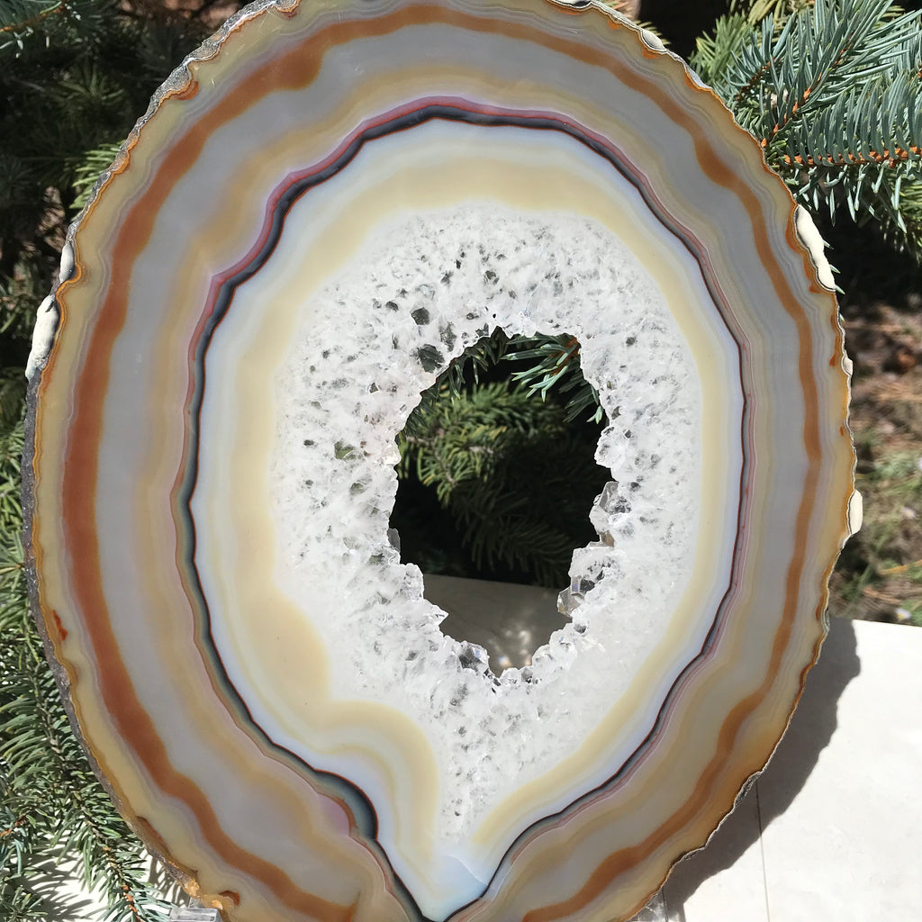 Glowing Translucent Agate Slice