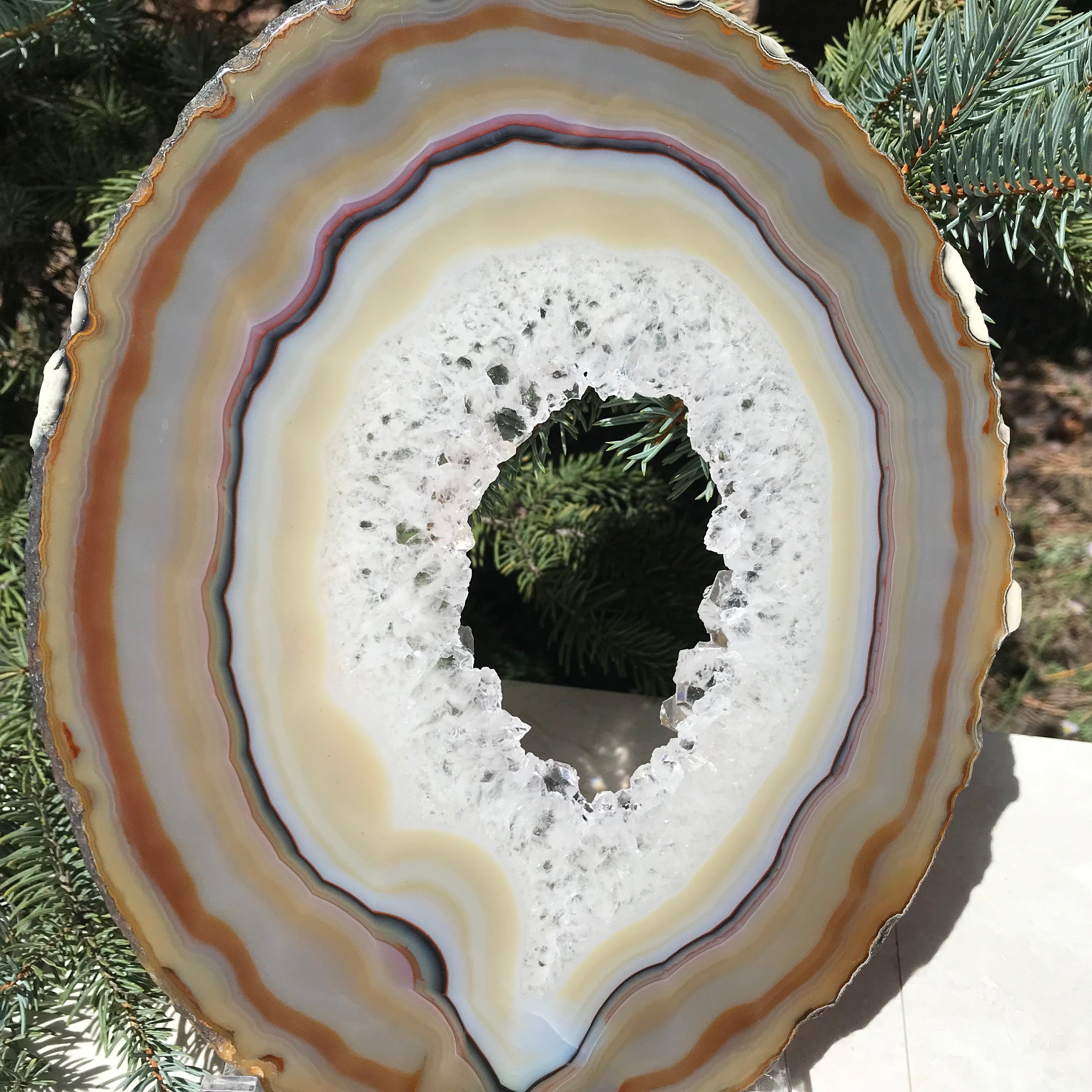 Glowing Translucent Agate Slice