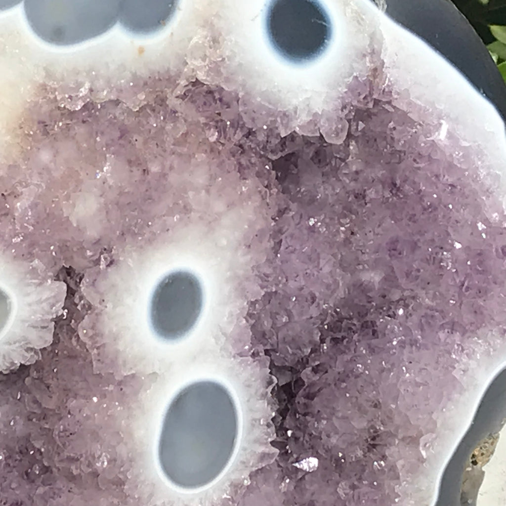 Agate Eyed and Amethyst Sculpture
