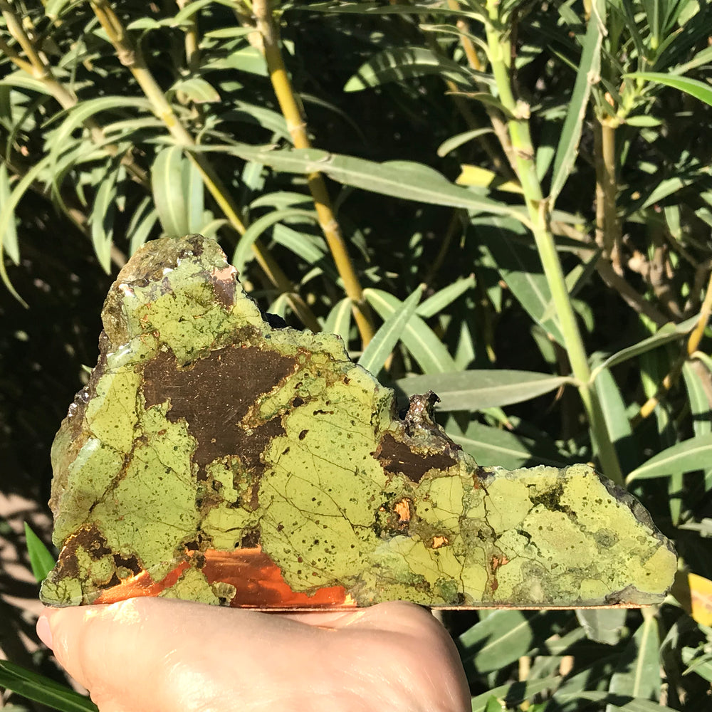 Green Epidote Highlighted By Copper Ore