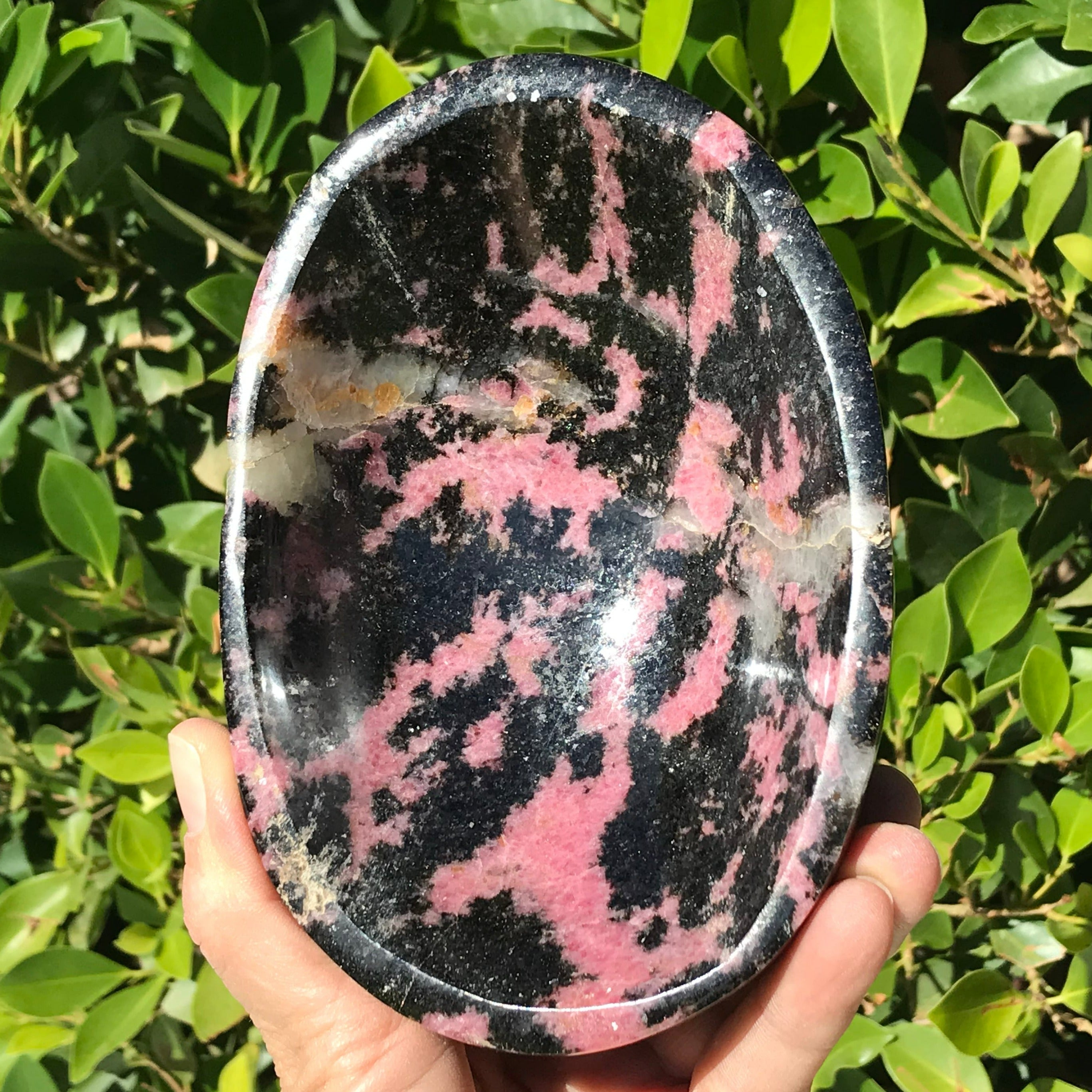 Polished Rhodonite Bowl