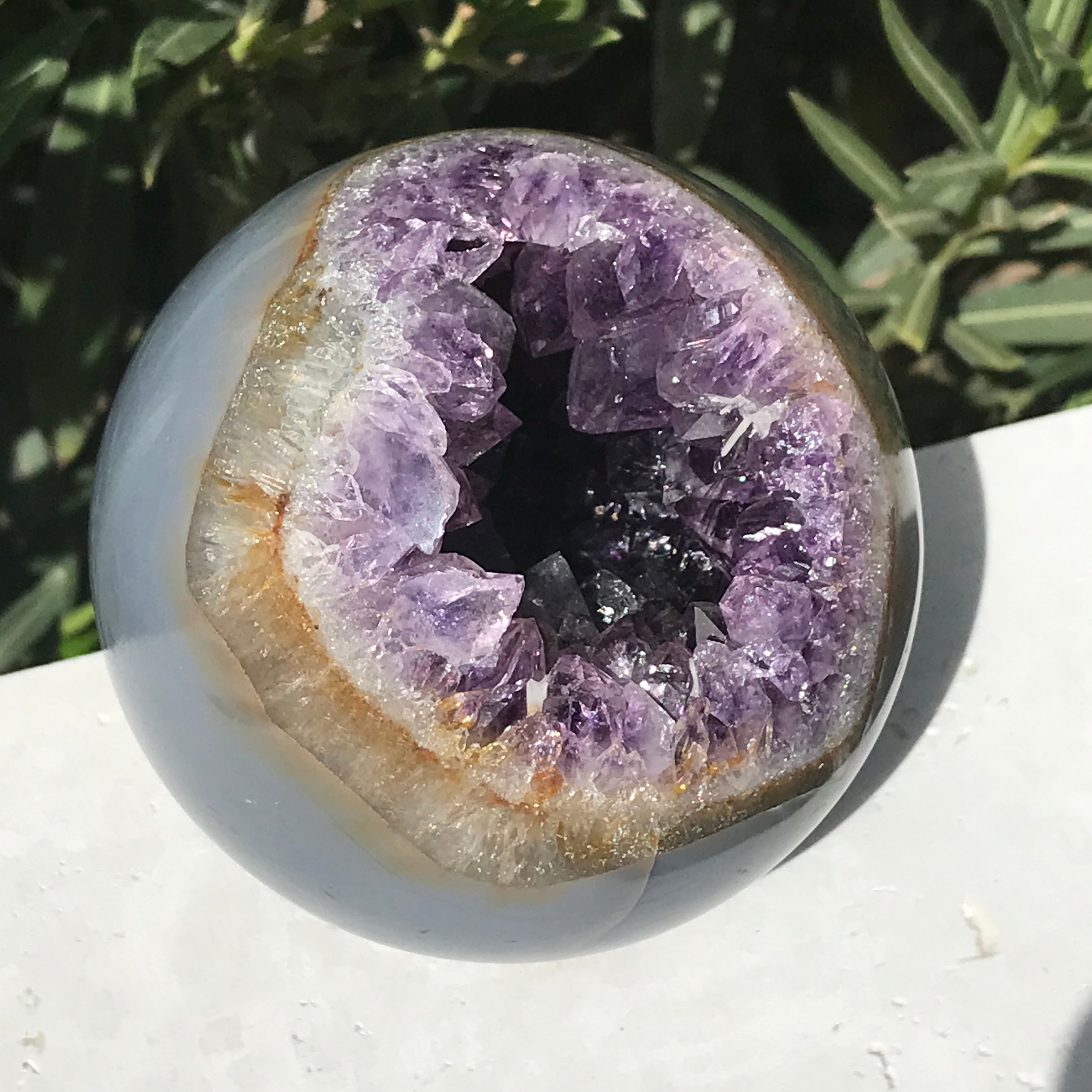 Gold Framed Amethyst Sphere