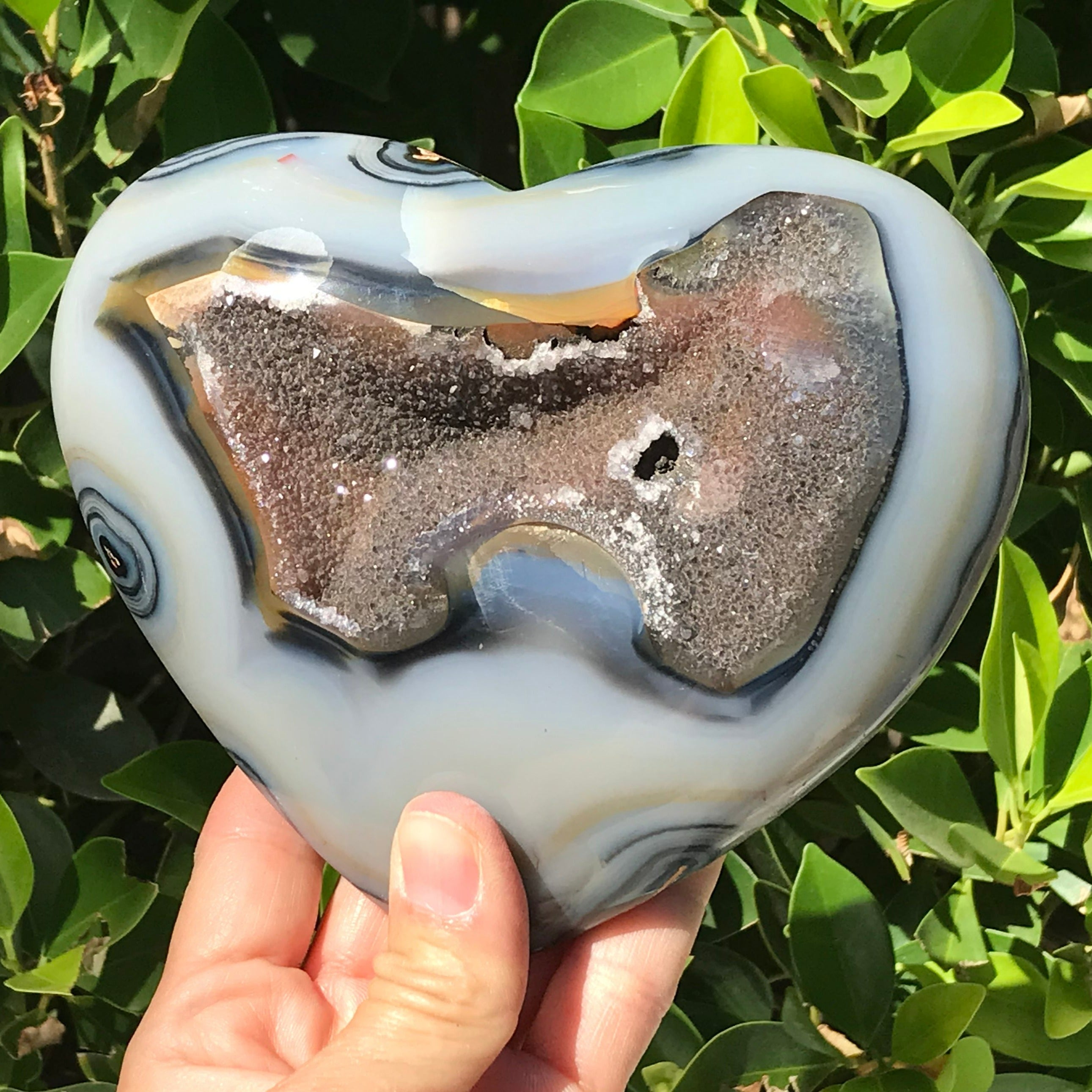 Multicolored Brazilian Agate Heart