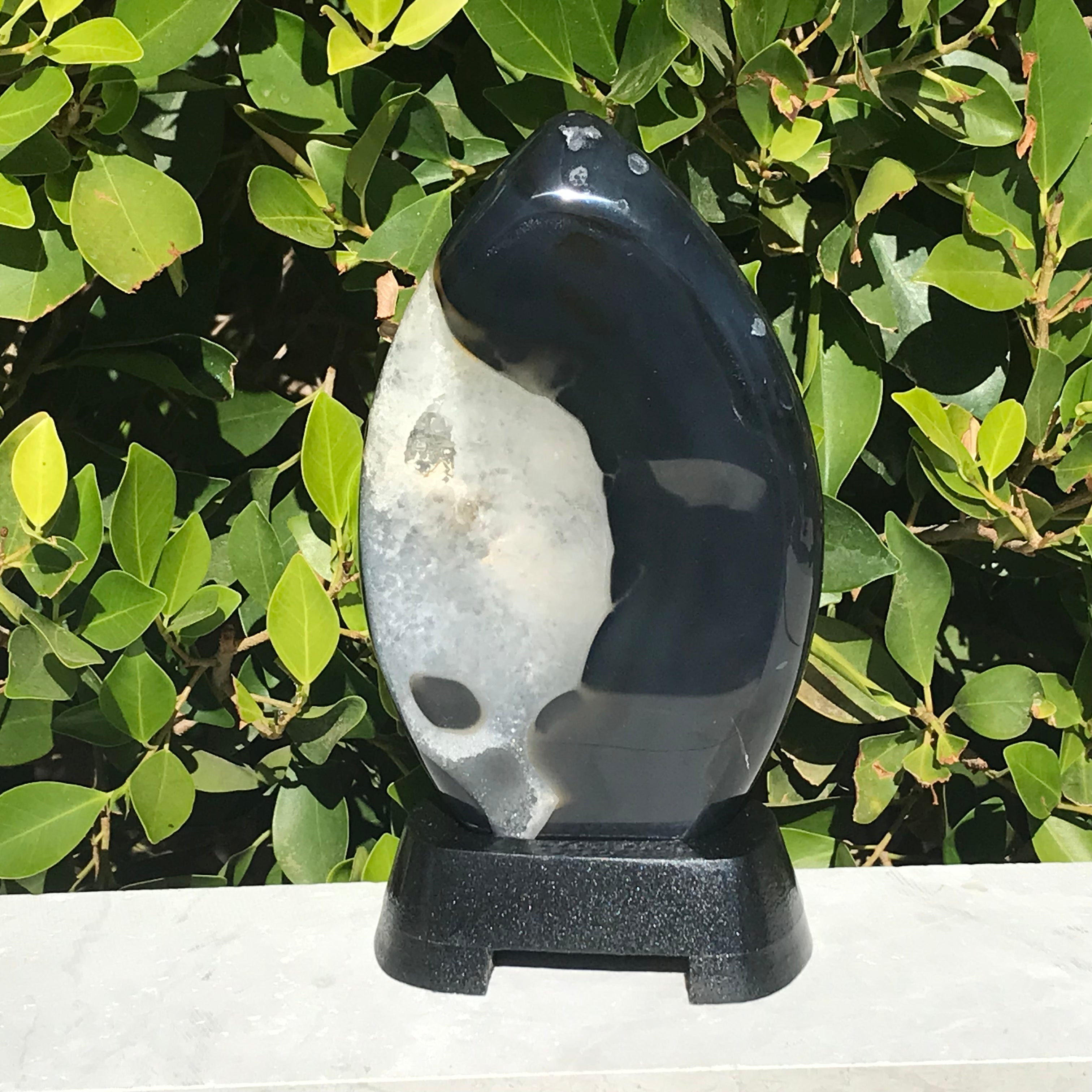 Dark Blue Agate/Quartz Flame