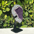 Wide Band of Colorful Agate/Amethyst Freeform
