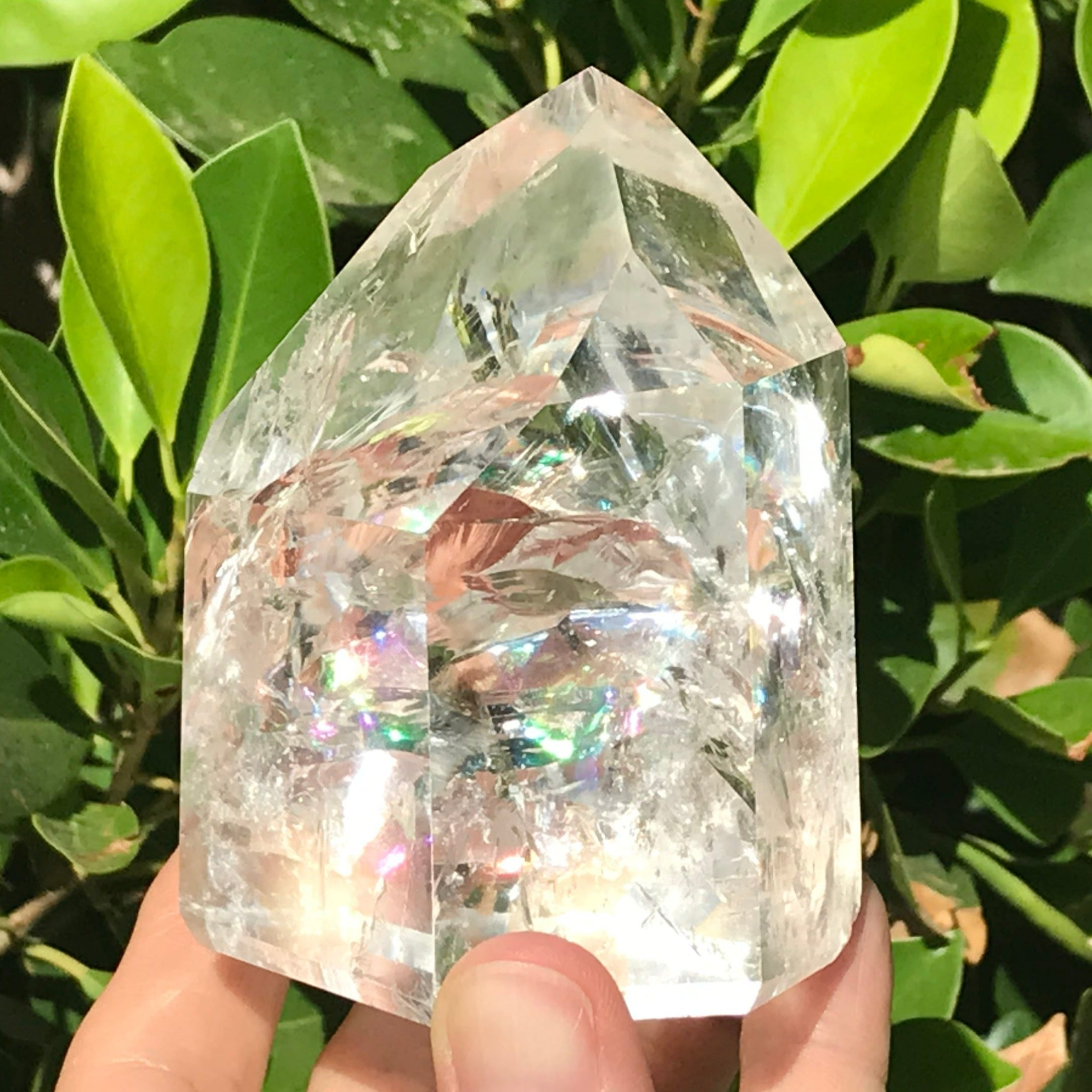 Rainbow Filled Crystal Point