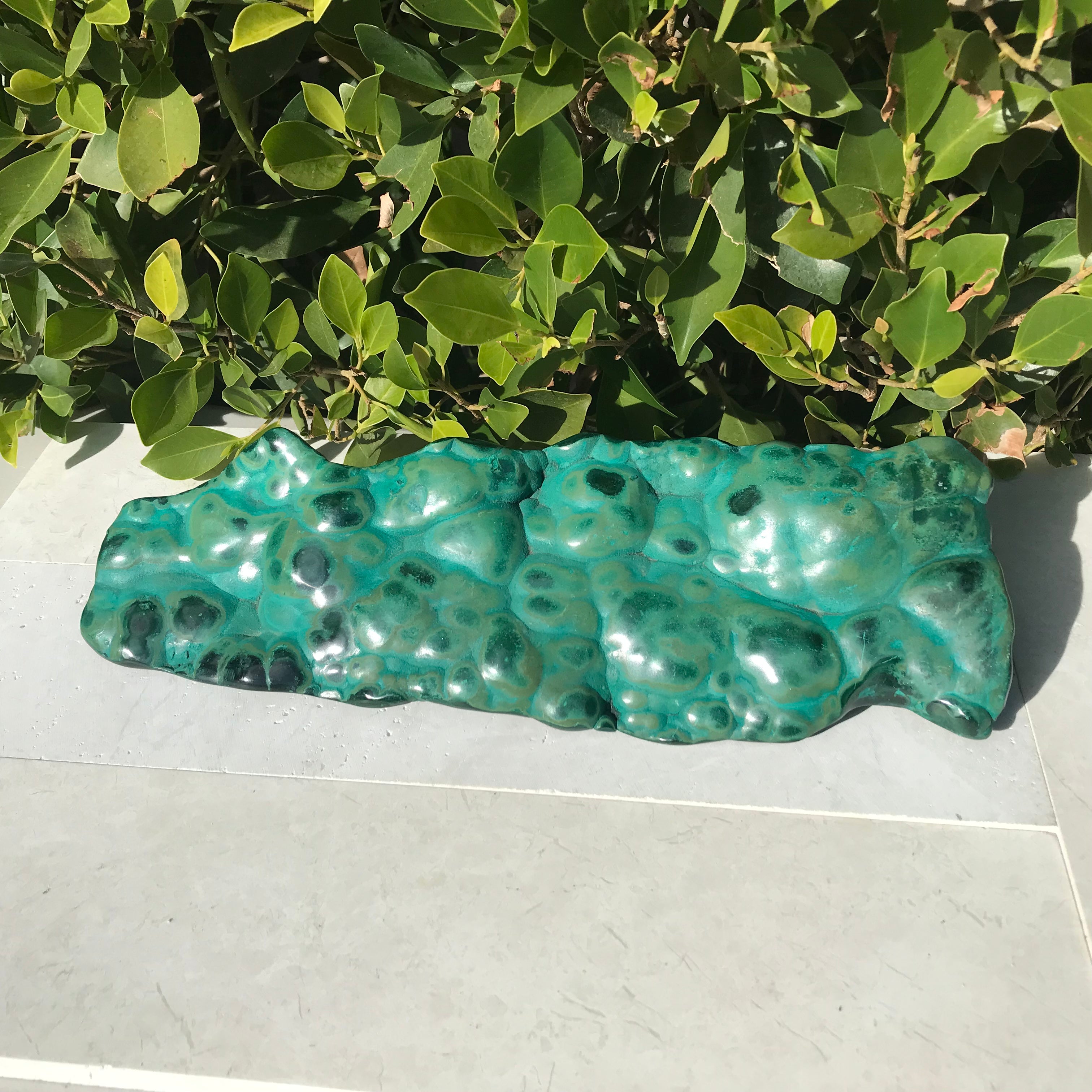 Polished Malachite/Chrysocolla Plate