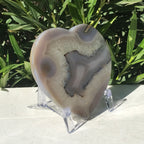 Translucent Quartz and Blue Agate Heart