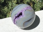 Amethyst Filled Agate Geode Sphere