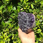 Standing Amethyst Crystal Faced Heart
