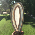 Quartz Surrounded by Banded Agate Slice