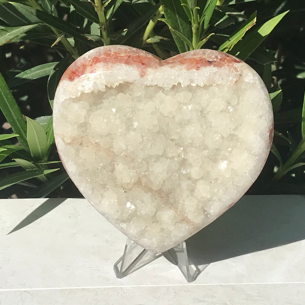 Quartz Crystal Covered Agate Heart