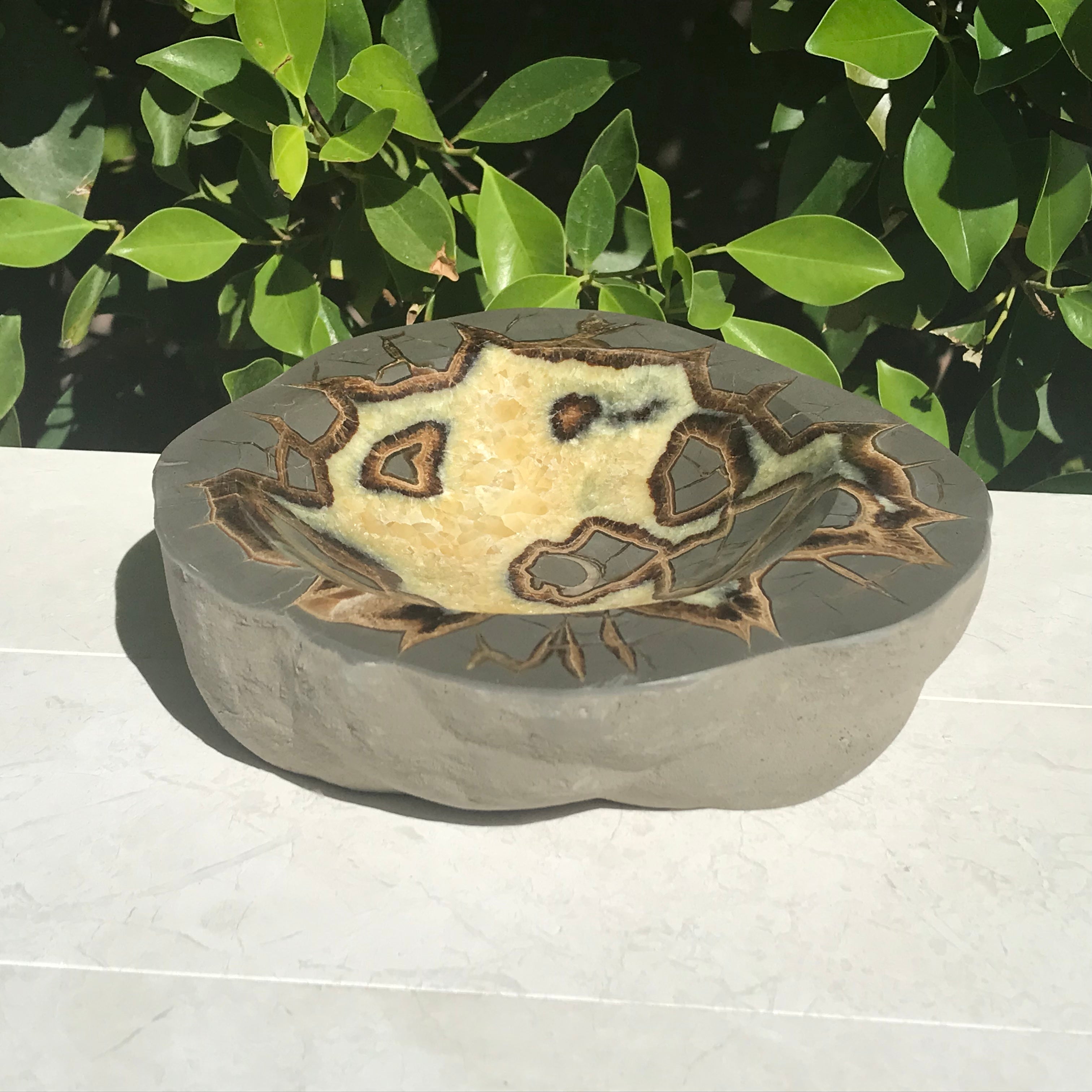 Ornately Patterned Septarian Bowl