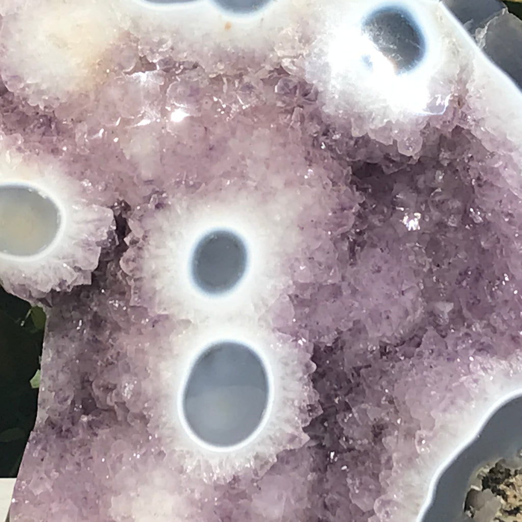 Agate Eyed and Amethyst Sculpture