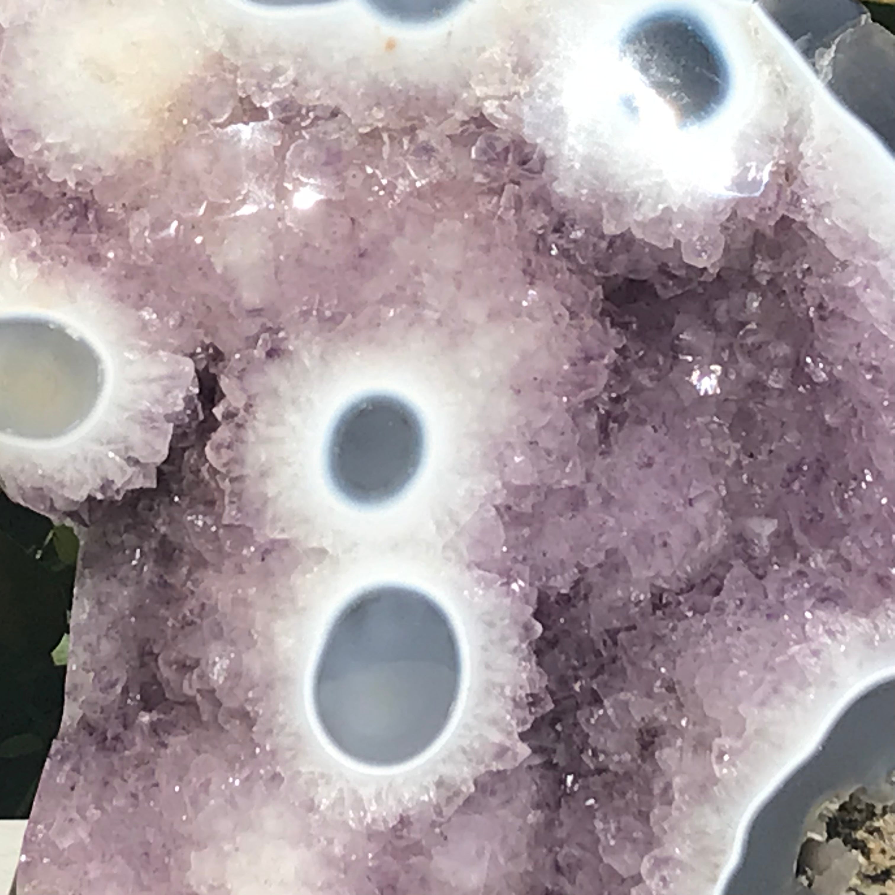 Agate Eyed and Amethyst Sculpture