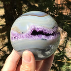 Amethyst Filled Agate Geode Sphere