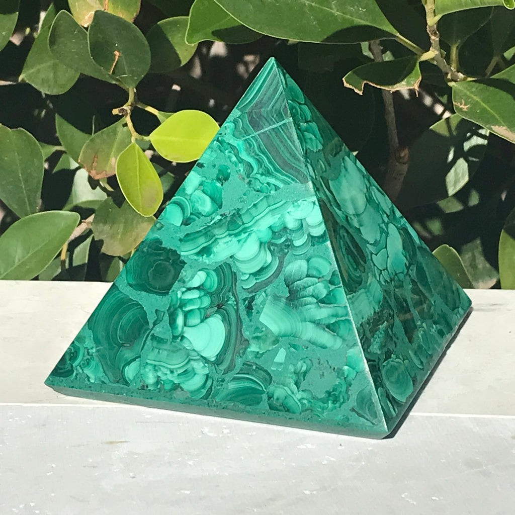 Large African Malachite Pyramid