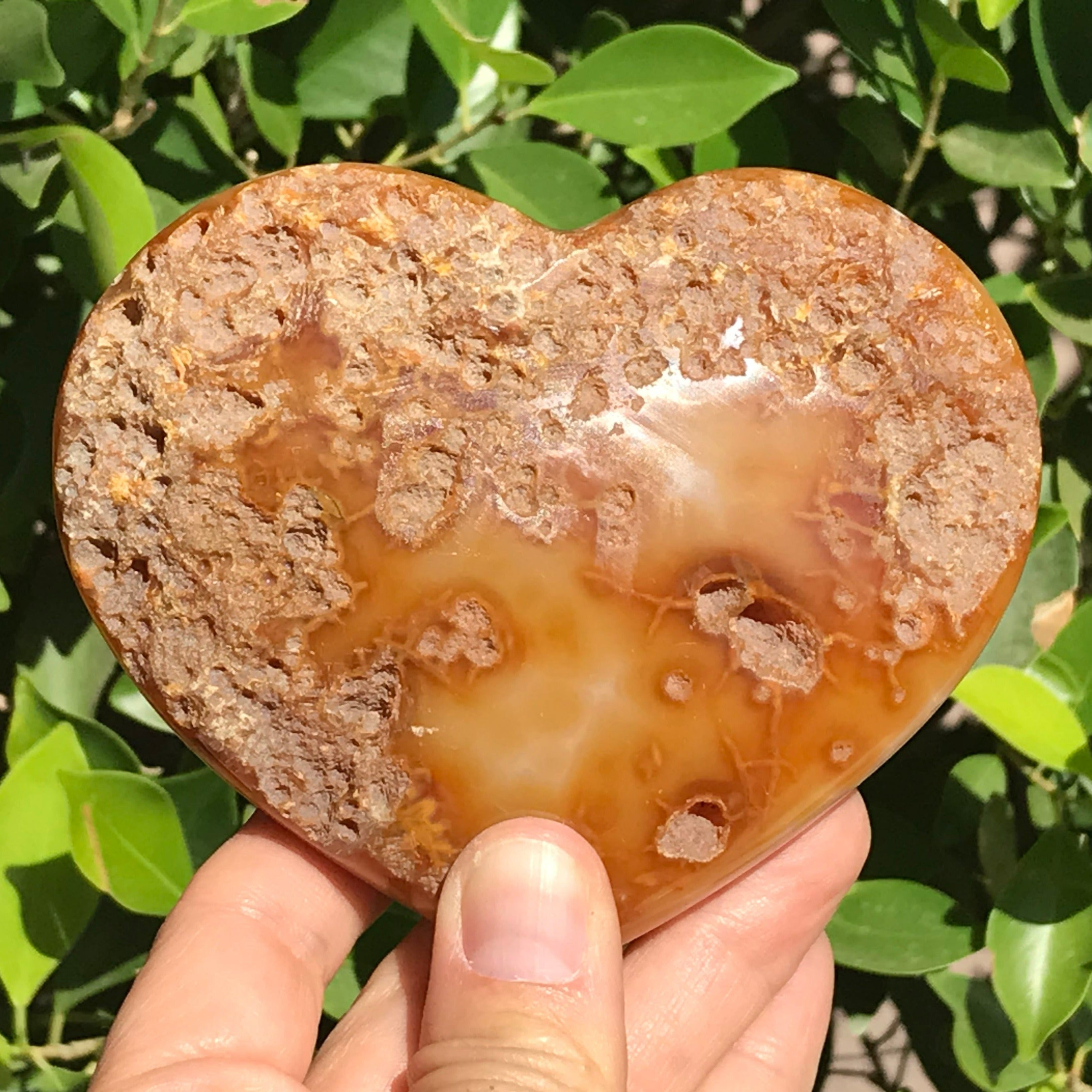 Glistening Brazilian Agate Heart