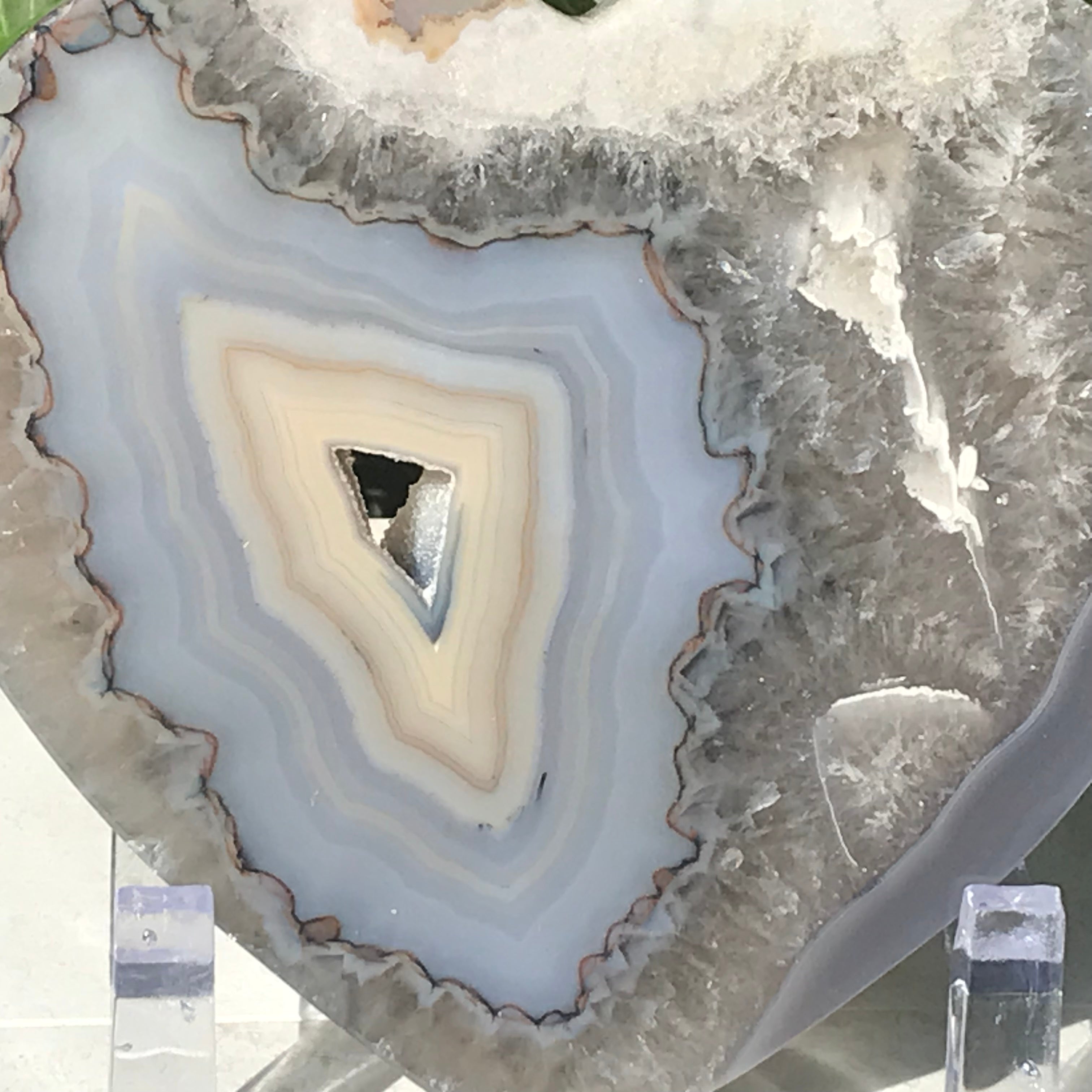 Blue Banded Agate Heart Slab