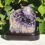 Rings And Bands Of Agate On Amethyst Freeform