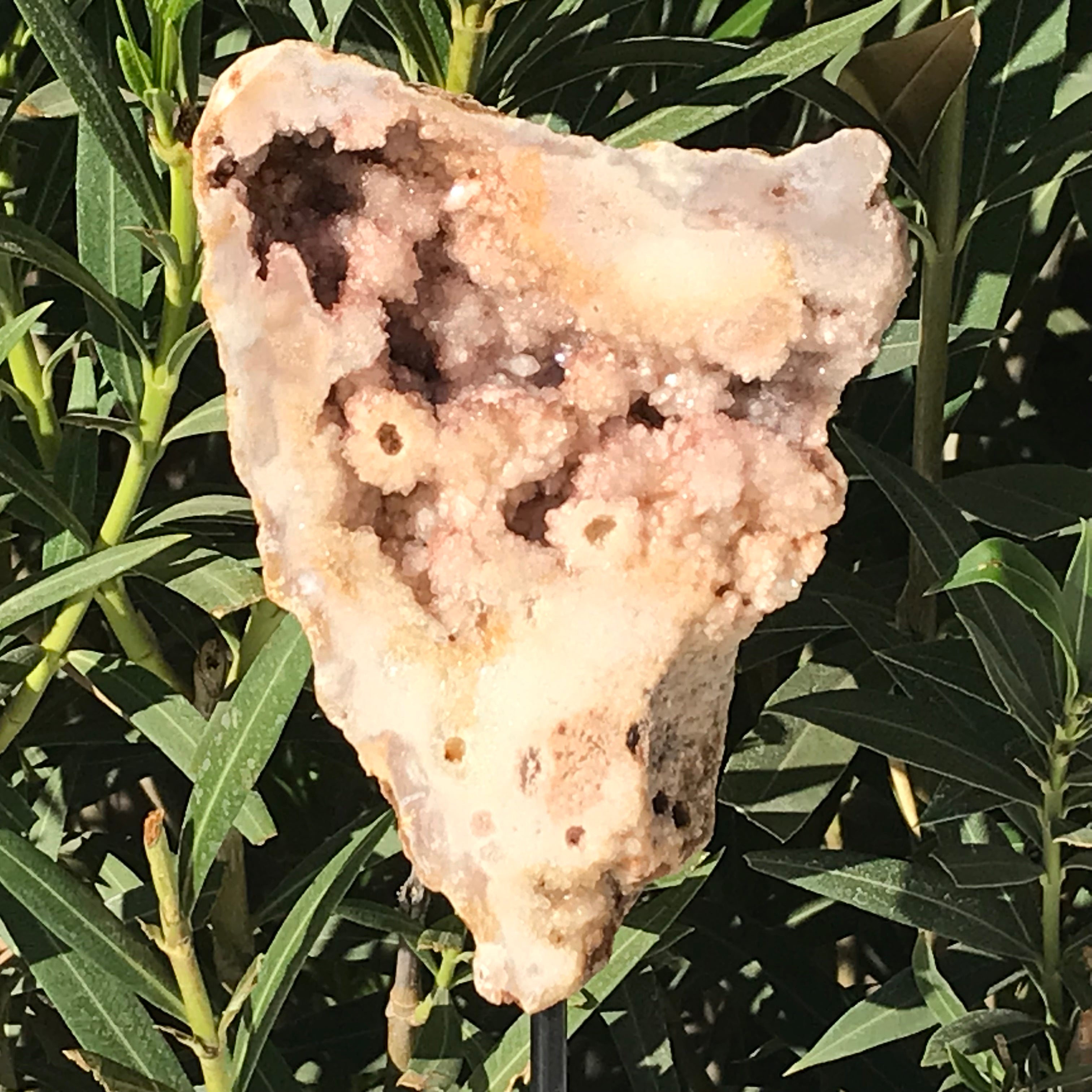 Microcrystalline Quartz over Nodules Rose Geode