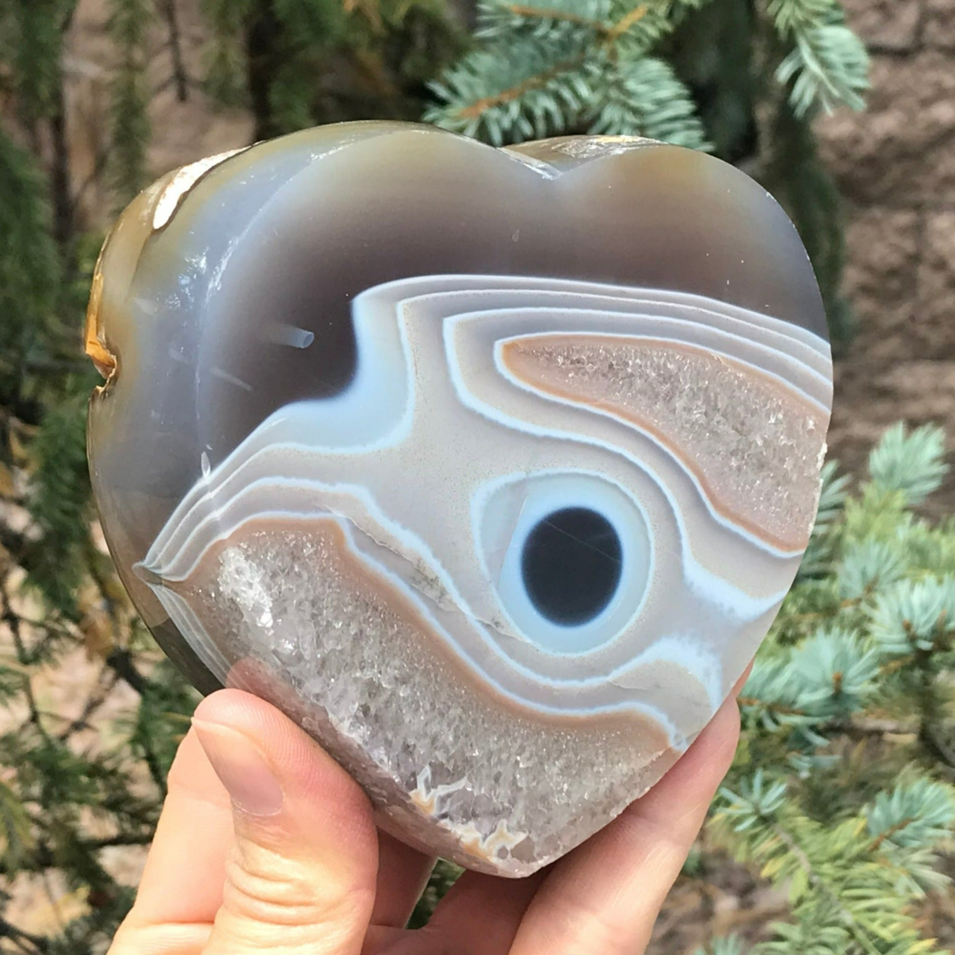 Single Eyed Agate Heart