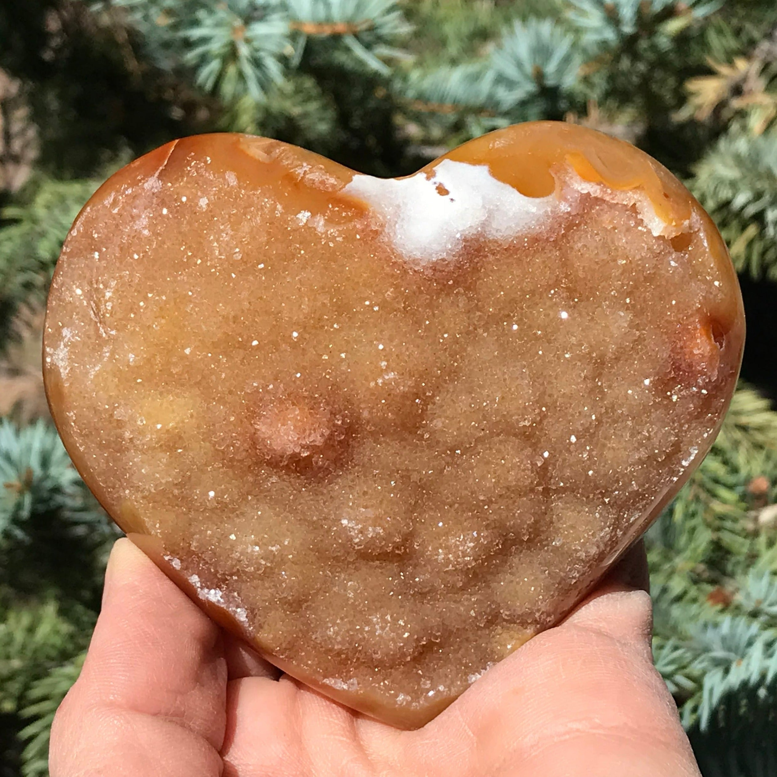 Fire and Ice Brazilian Agate Heart