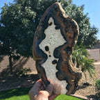 Quartz with Banded and Orbed Agate Slice