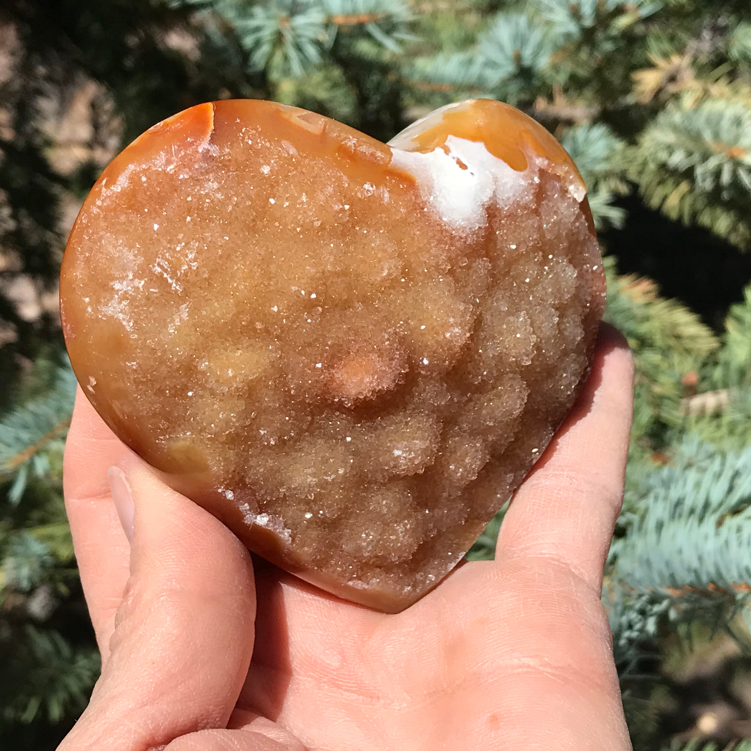Fire and Ice Brazilian Agate Heart