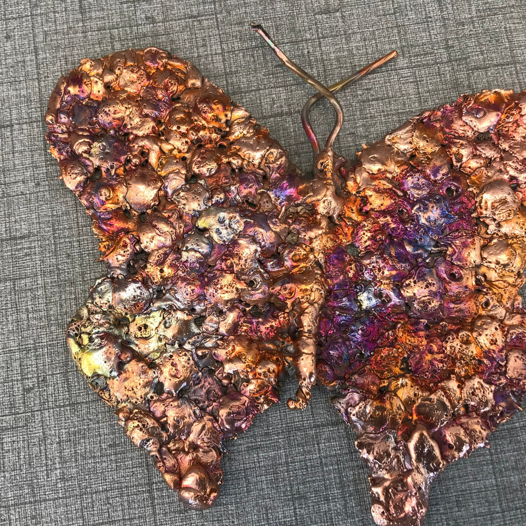 Handcrafted Rainbow Copper Splash Butterfly