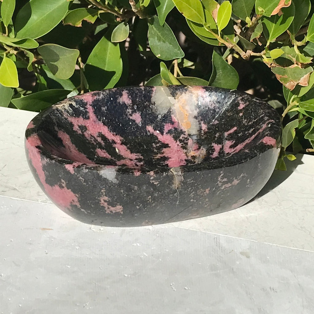 Polished Rhodonite Bowl