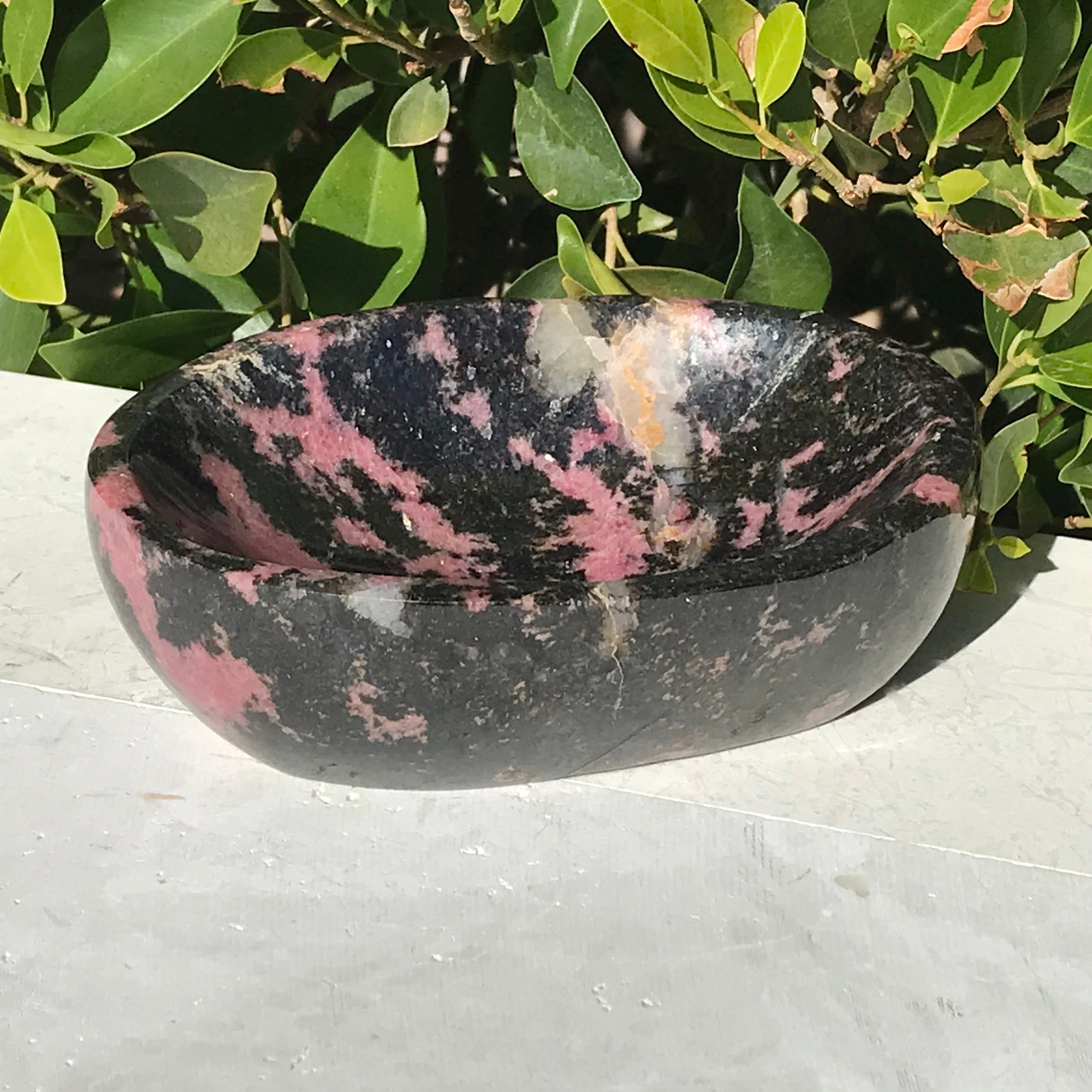 Polished Rhodonite Bowl