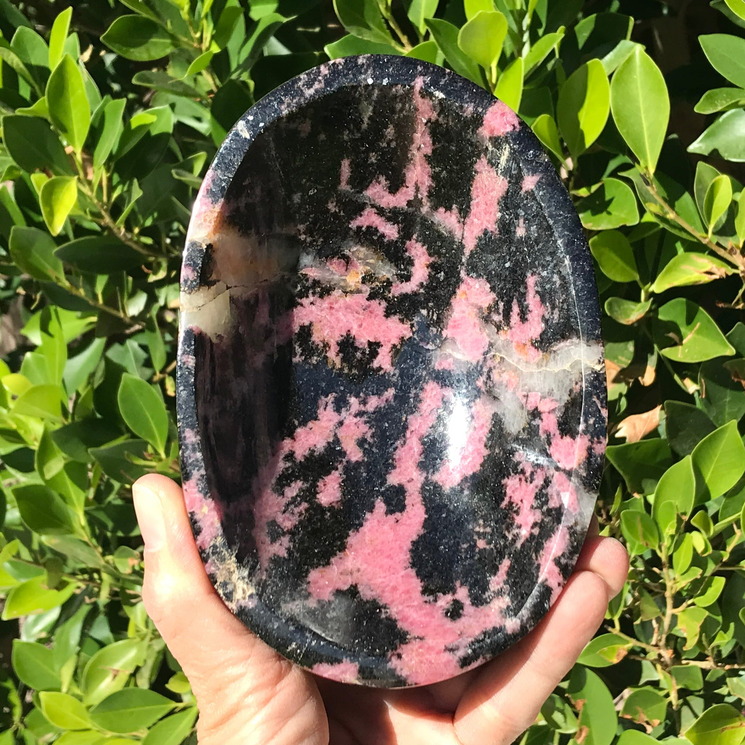 Polished Rhodonite Bowl
