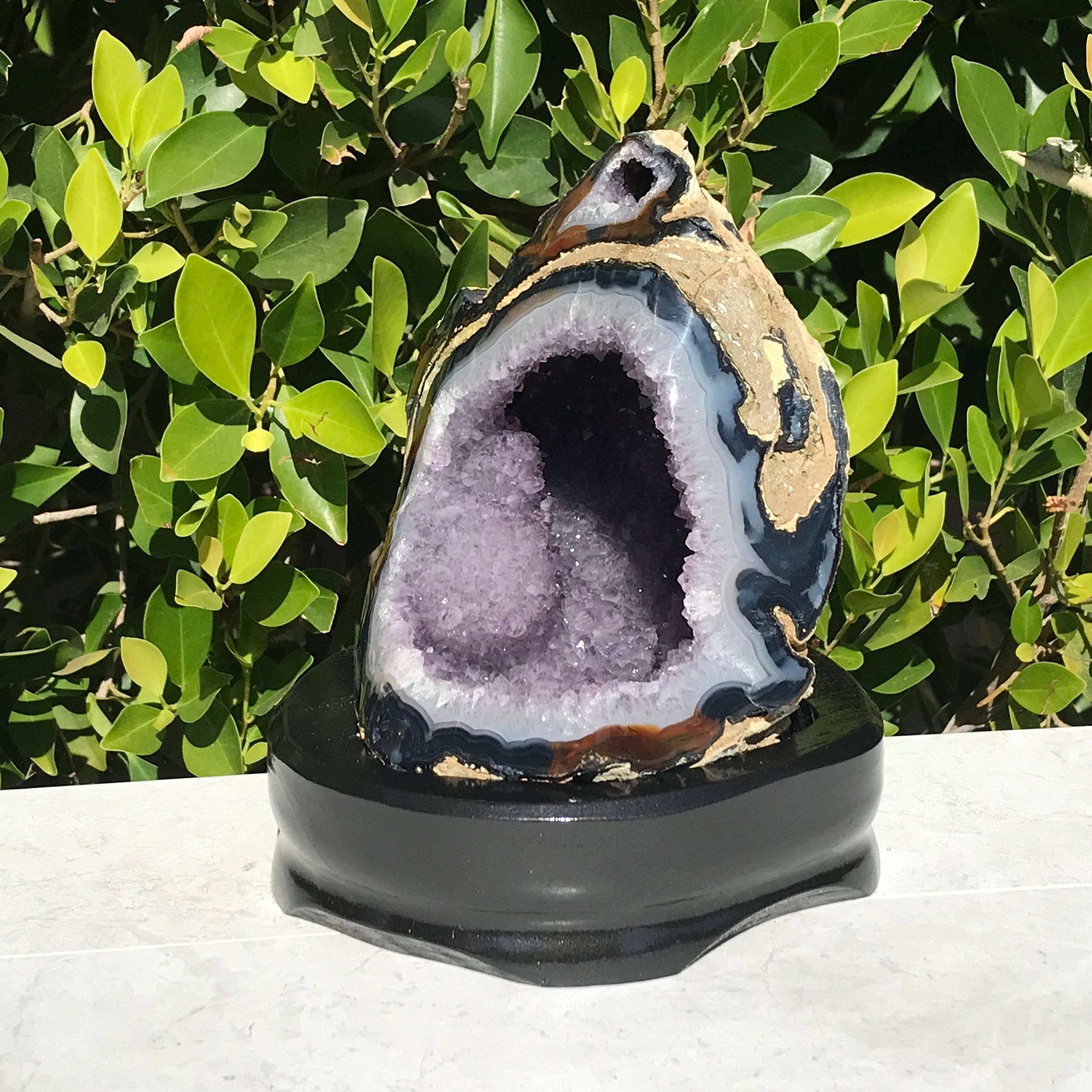 Amethyst and Agate Double Geode