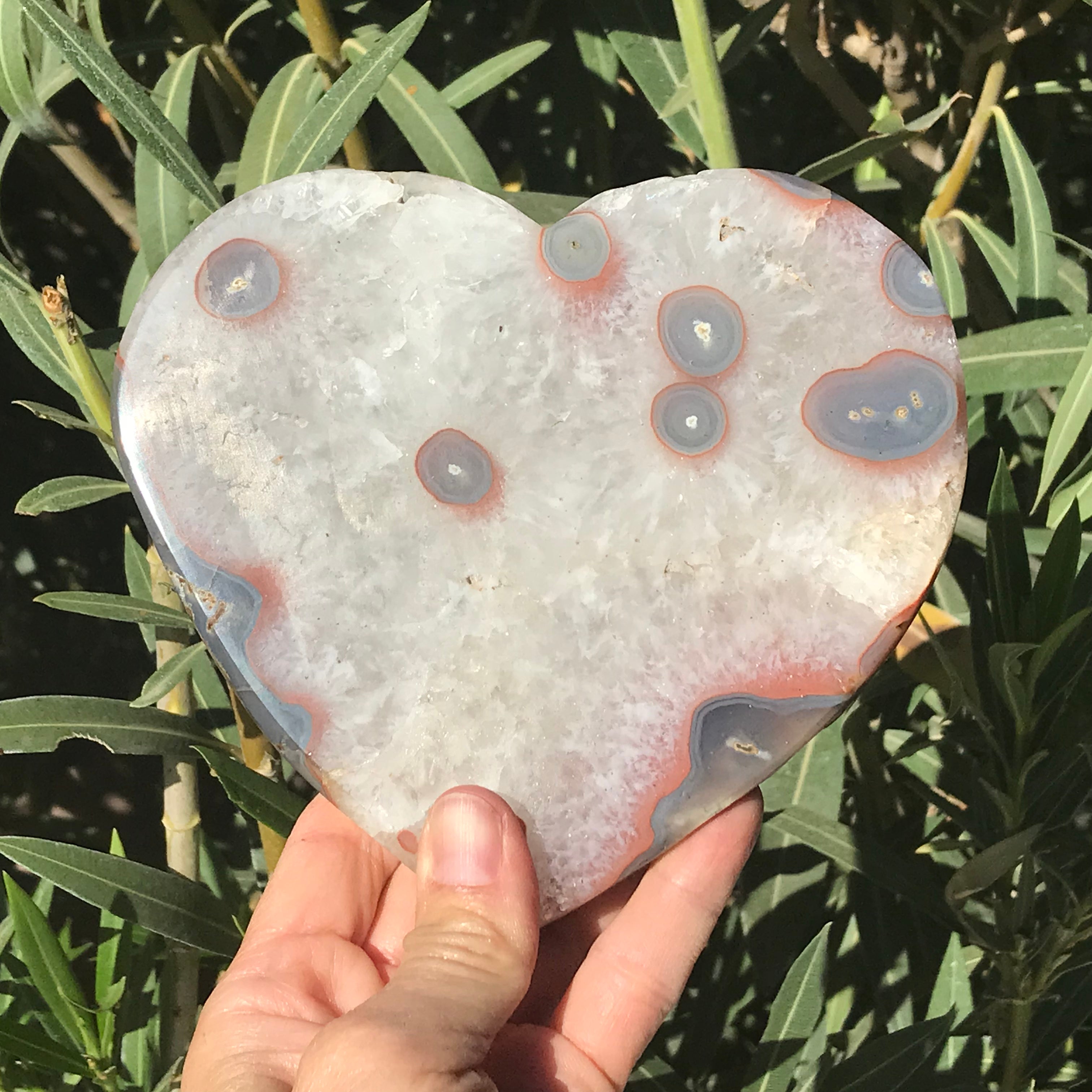 Rose Banded Blue Eyed Agate Heart