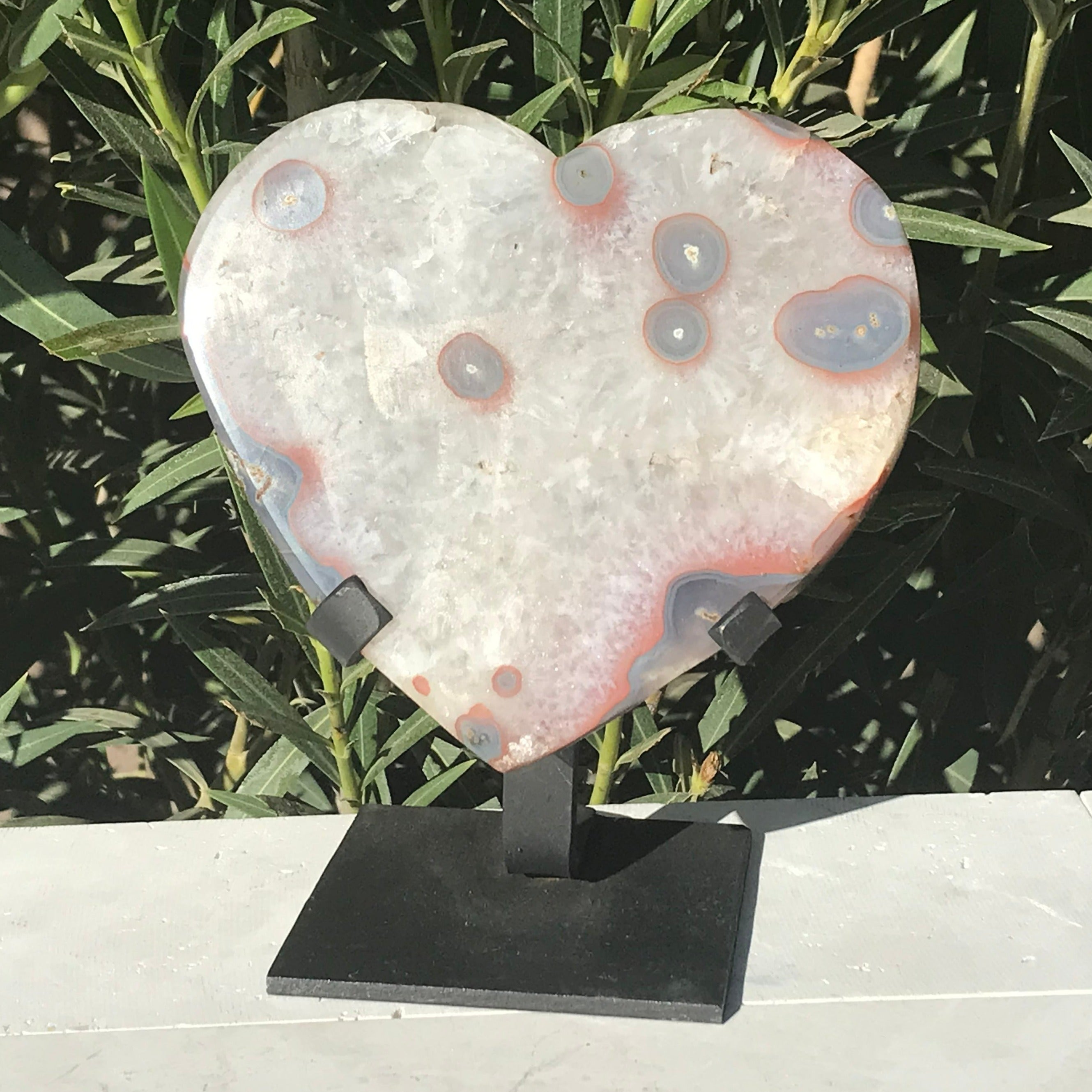 Rose Banded Blue Eyed Agate Heart