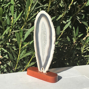 Quartz Surrounded by Banded Agate Slice