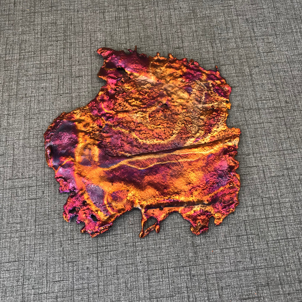 Striated Rainbow Splash Copper Art