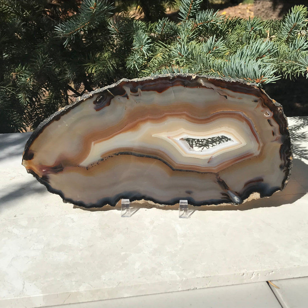 Microcrystalline Quartz and Banded Agate Slice